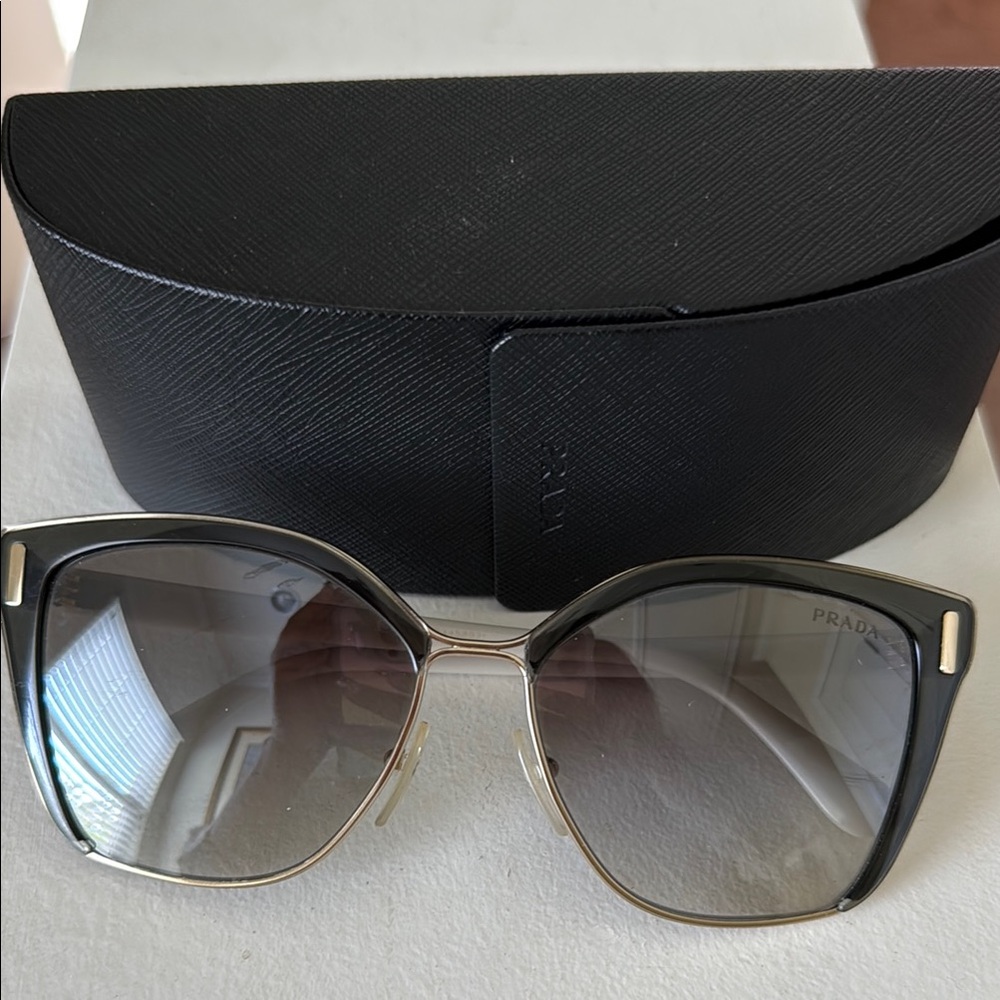 Prada Black and Gold Designer Sunglasses
